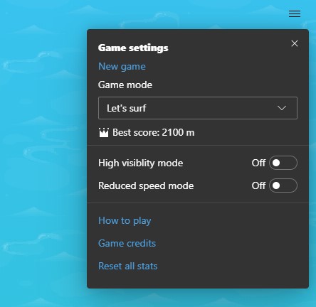 Microsoft edge surf game options