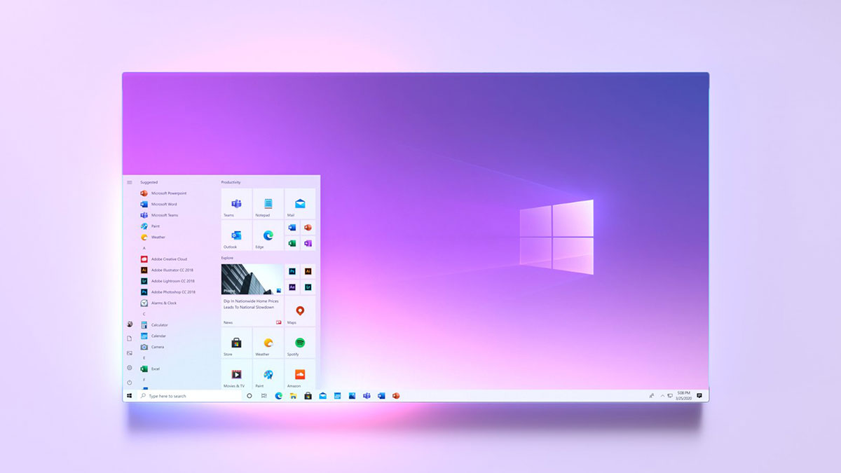 Windows 10 new start menu and clean UI