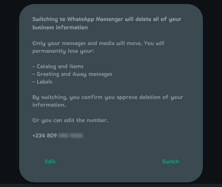 WhatsApp activation